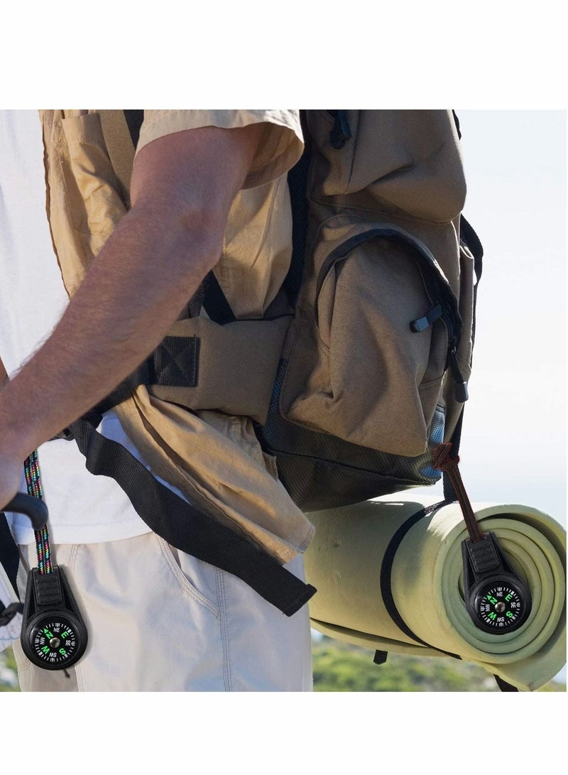 Mini Survival Compass, 10 Pcs Pocket Compass with Chain Outdoor Camping Hiking Liquid Filled Mini Compass Keychains