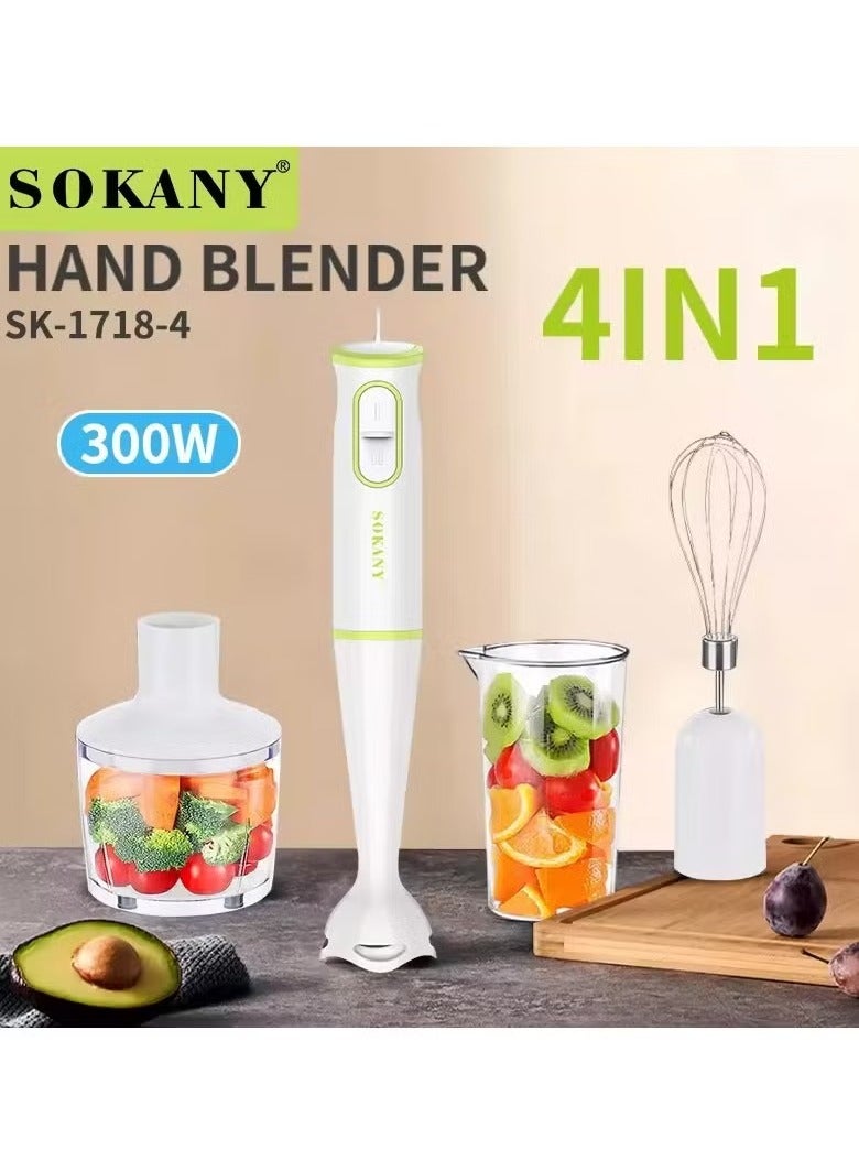 sokany Multi-Function 4-in-1 Portable Electric Juicer, Hand Stick Blender, Handheld Food Chopper – Versatile Kitchen Appliance for Smoothies, Shakes, Purees, and More - Image 2