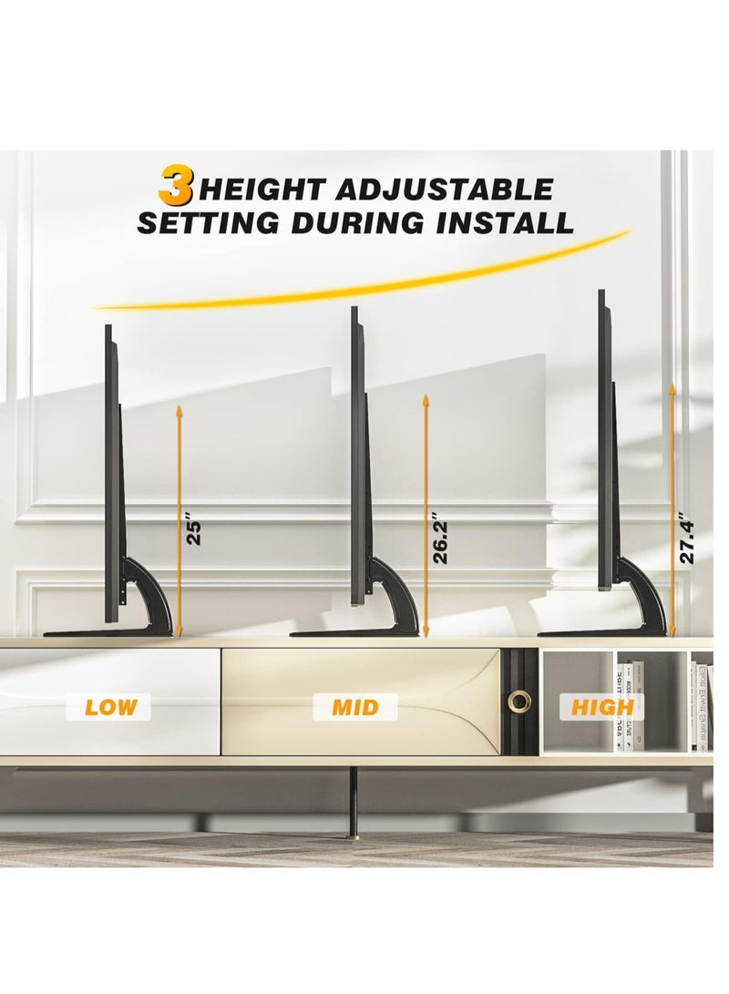 ELTRAZONE 5Rcom TV Stand Mount, Universal TV Stand Tabletop for 22 to 65 inch Plasma LCD LED Flat Screen TVs, TV Legs, Holds up to 88lbs, Max VESA 800 x 500mm, Height Adjustable TV Base, TV Stand - Image 3