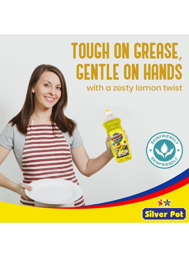 Silver Pot سائل غسيل الصحون بالليمون من سيلفر بوت 1 لتر - عبوة من 12 - Image 4