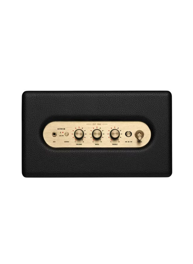 Marshall Acton III Wireless Bluetooth Stereo Speaker with Bluetooth Version 5.2, 2 Hours Charging Time, 32 Hours Play Time, Fast Charging, Water Resistant, USB-C Charging Port - Black - Image 2