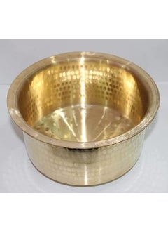 SHIV HOME WORLD SHIV HOME WORLD rass Hammered patila Brass tope Brass cookware patila Round tapeli bhagona for Home Kitchen NO14  - Image 3