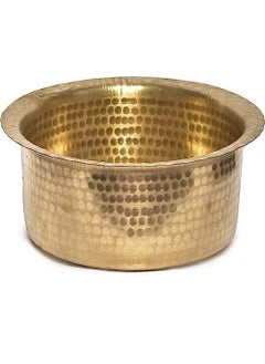 SHIV HOME WORLD SHIV HOME WORLD rass Hammered patila Brass tope Brass cookware patila Round tapeli bhagona for Home Kitchen NO14  - Image 1