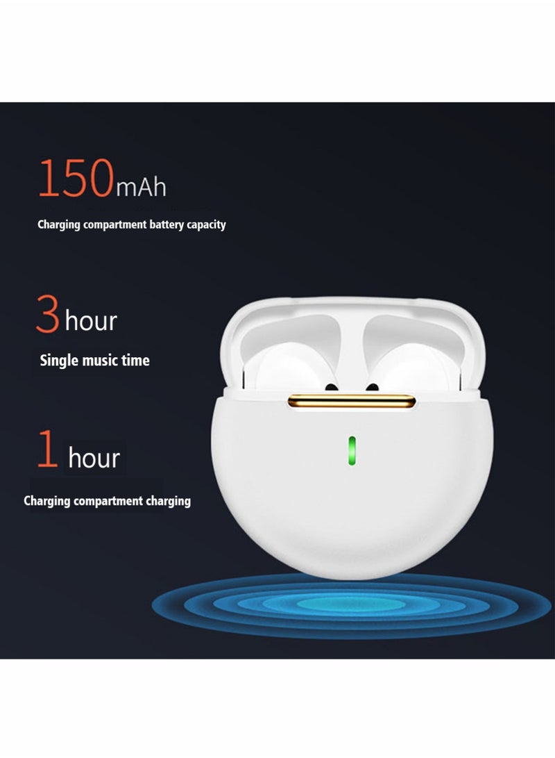 X-level Wireless Earbuds,Bluetooth 5.3 Headphones, Noise Cancelling Air Buds Pods 3D Stereo Ear pods in-Ear Ear Bud Built-in Mic Waterproof Earphones Sport Headsets for iPhone/Samsung/Android(White） - Image 2