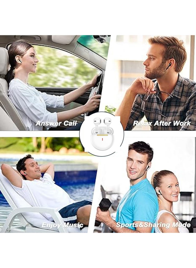 X-level Wireless Earbuds,Bluetooth 5.3 Headphones, Noise Cancelling Air Buds Pods 3D Stereo Ear pods in-Ear Ear Bud Built-in Mic Waterproof Earphones Sport Headsets for iPhone/Samsung/Android(White） - Image 5