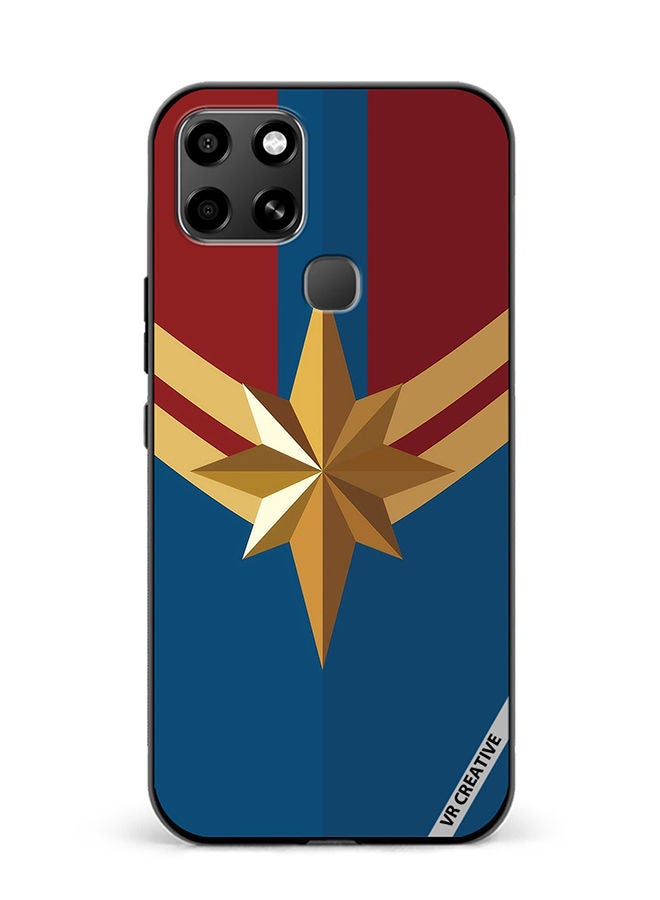 VR CREATIVE Protective Case Cover For Infinix Smart 6 Captain Marvel Logo Design Multicolour - Image 1