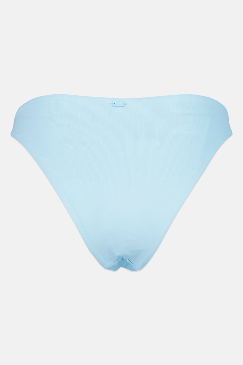 Pull & Bear Women Plain Bikini Bottom, Light Blue - Image 3