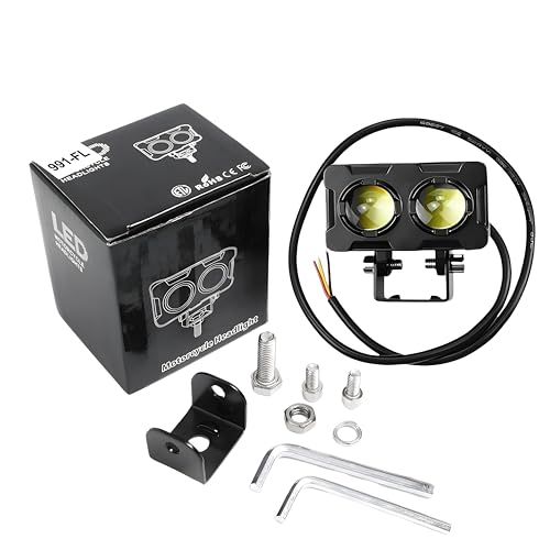 Autozap Motorcycle LED Fog Lamp Two Lens White, Yellow 3 Wire Fog Lamp Car, Motorbike LED (12 V, 40 W) (Universal For Bike, Universal For Car, Pack of 2)(3 MONTHS WARRANTY) - Image 2