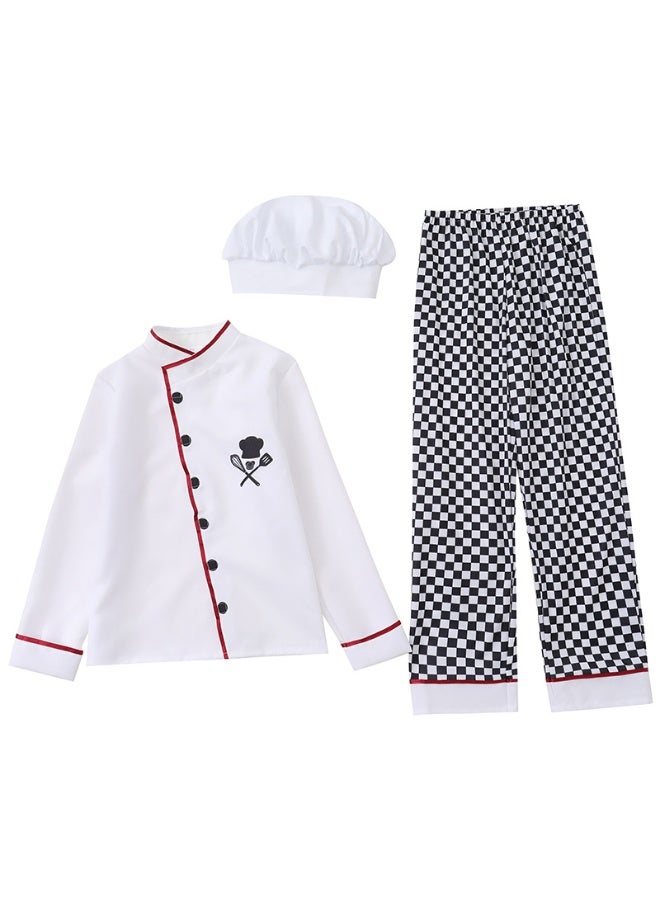 NIBEMINENT Children's baking, dessert, chef's uniform, two-piece set of children's Velcro, role-playing kitchen costume - Image 1