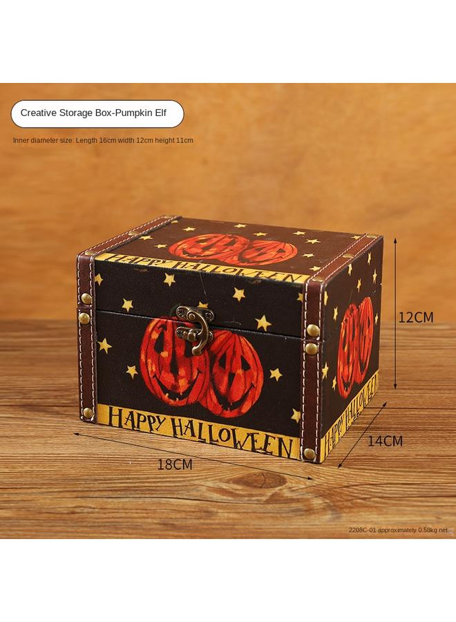 Bluejw Halloween Series Wooden Storage Box Candy Gift Packaging Box Holiday Horror Box Home Atmosphere Decorations - Image 1