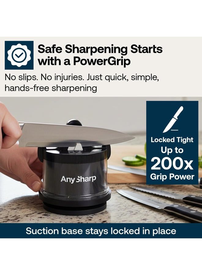 AnySharp Pro Metal Knife Sharpener with Suction, Ultraviolet - Image 3
