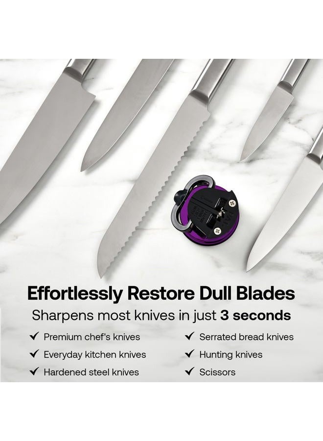 AnySharp Pro Metal Knife Sharpener with Suction, Ultraviolet - Image 4