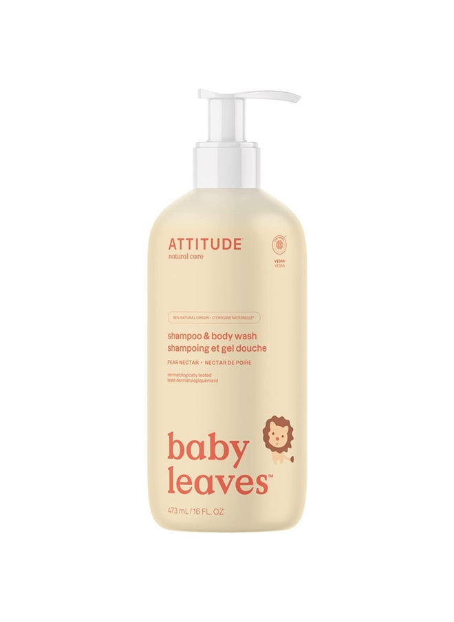 Attitude - 2-In-1 Shampoo And Body Wash For Baby, Ewg Hypoallergenic Plant, Mineral-Based Ingredients, Pear Nectar, 473 Ml, 16 Fl Oz - Image 1