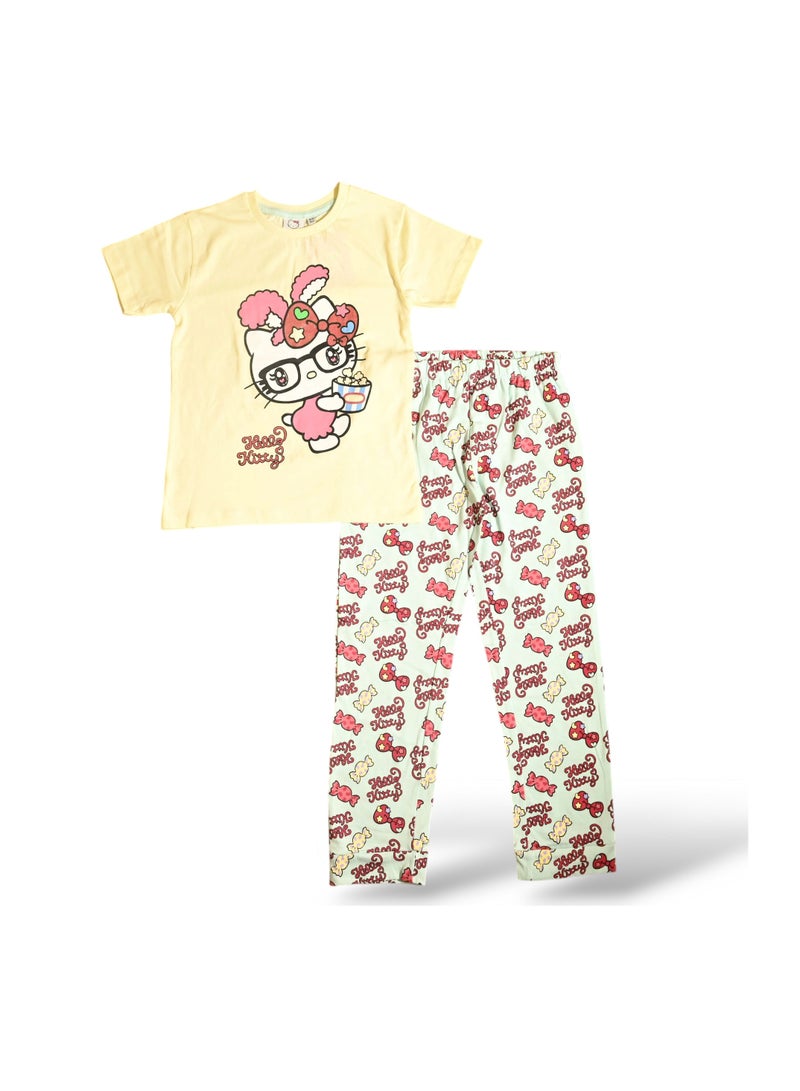 Hello Kitty HELLO KITTY GIRL SHORTSLEEVE PAJAMA SETS  - Image 1