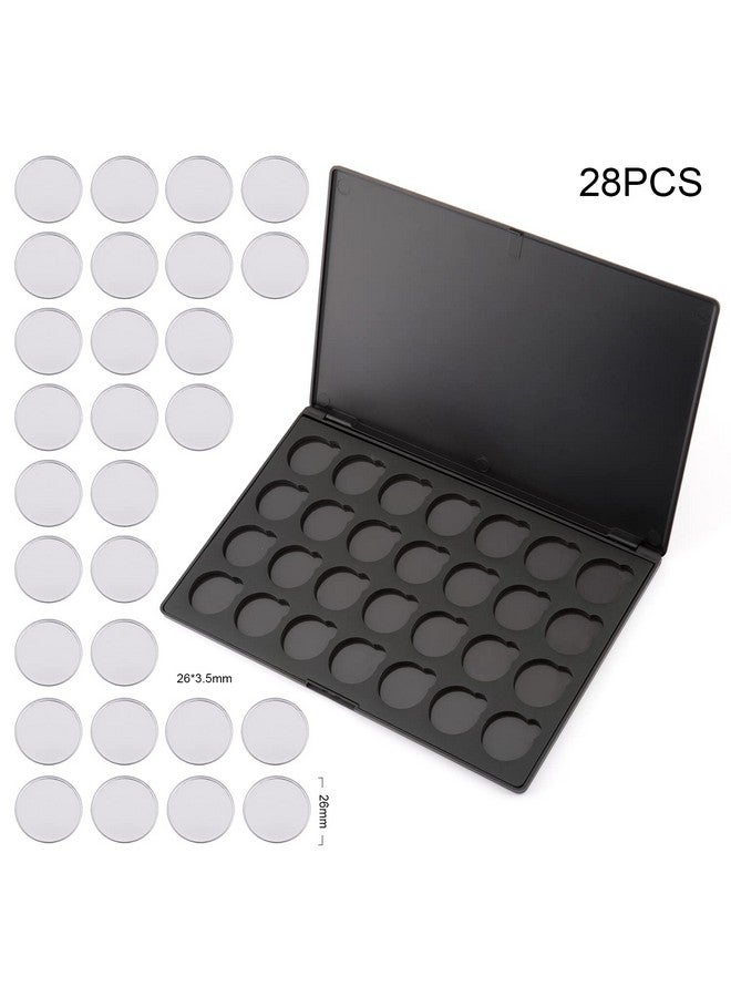 ألون لوحة ظلال العيون المغناطيسية الفارغة من ألون مع 28 قطعة من قوالب معدنية مستديرة مقاس 26 مم - Image 2