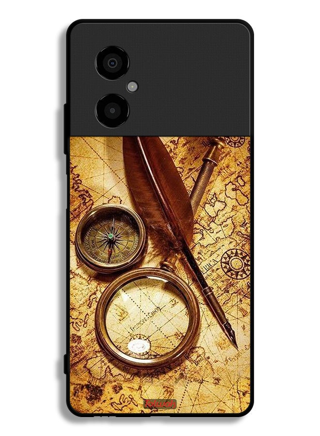Tolwak Xiaomi Poco M4 5G Protective Case Cover Vintage Compass - Image 2