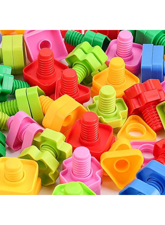 10Pcs Random Colors DIY Educational Building Blocks Screwing Toy Set - Image 2