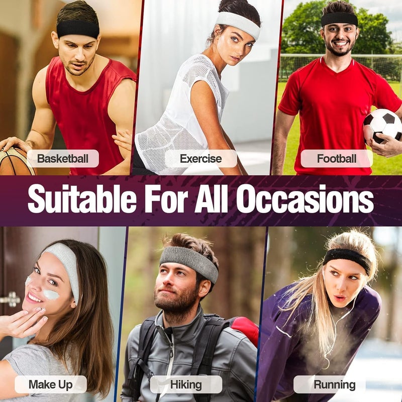 RHYNOFIT 4Pcs Sports Headband for Men - Thin Hair Band for Basketball & Gym - Image 4