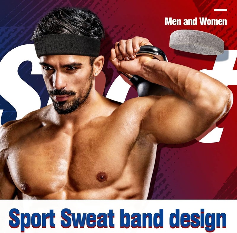 RHYNOFIT 4Pcs Sports Headband for Men - Thin Hair Band for Basketball & Gym - Image 2