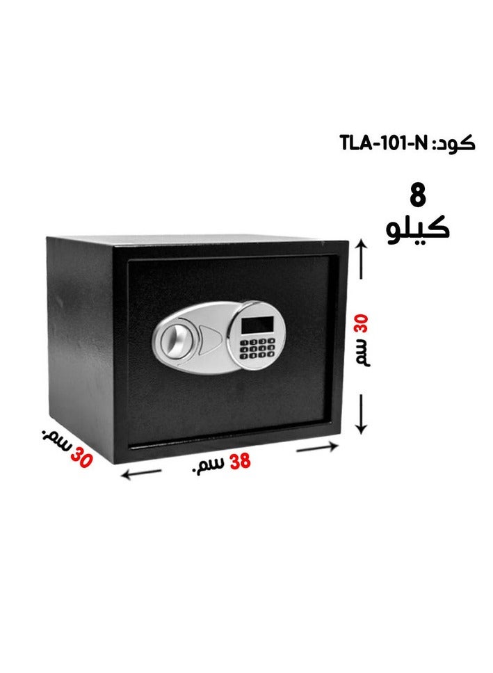 خزنة أمنية رقمية فاخرة مقاومة للحرائق ، مزودة بلوحة أرقام الكترونية وقفل ومفتاح 38*30*30 سم - Image 1