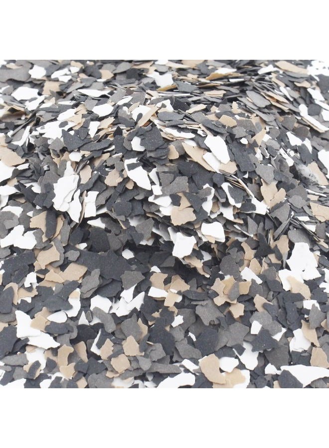 SAFYY Decorative Color Chips, Blend Floor Flakes,Garage Floor Paint Chips,1 Pack Concrete Coatings Paint Chips For Walls Floors Interior Exterior House Paint(Black+White+Grey,2.8kg/Pack) - Image 1