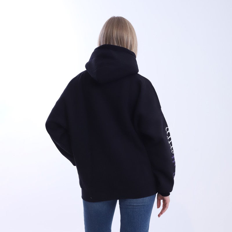 بيبو هودي نسائي مطبوع _اسود - Image 3