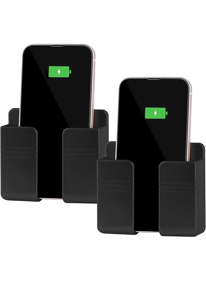 Green Tiger 2 x Wall Mount Phone Holder, Self Adhesive Phone Holder for Shower/Charging, Compatible with iPhone and Android - Image 1