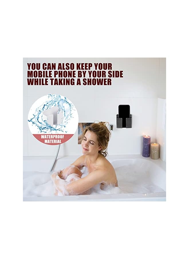 Green Tiger 2 x Wall Mount Phone Holder, Self Adhesive Phone Holder for Shower/Charging, Compatible with iPhone and Android - Image 4