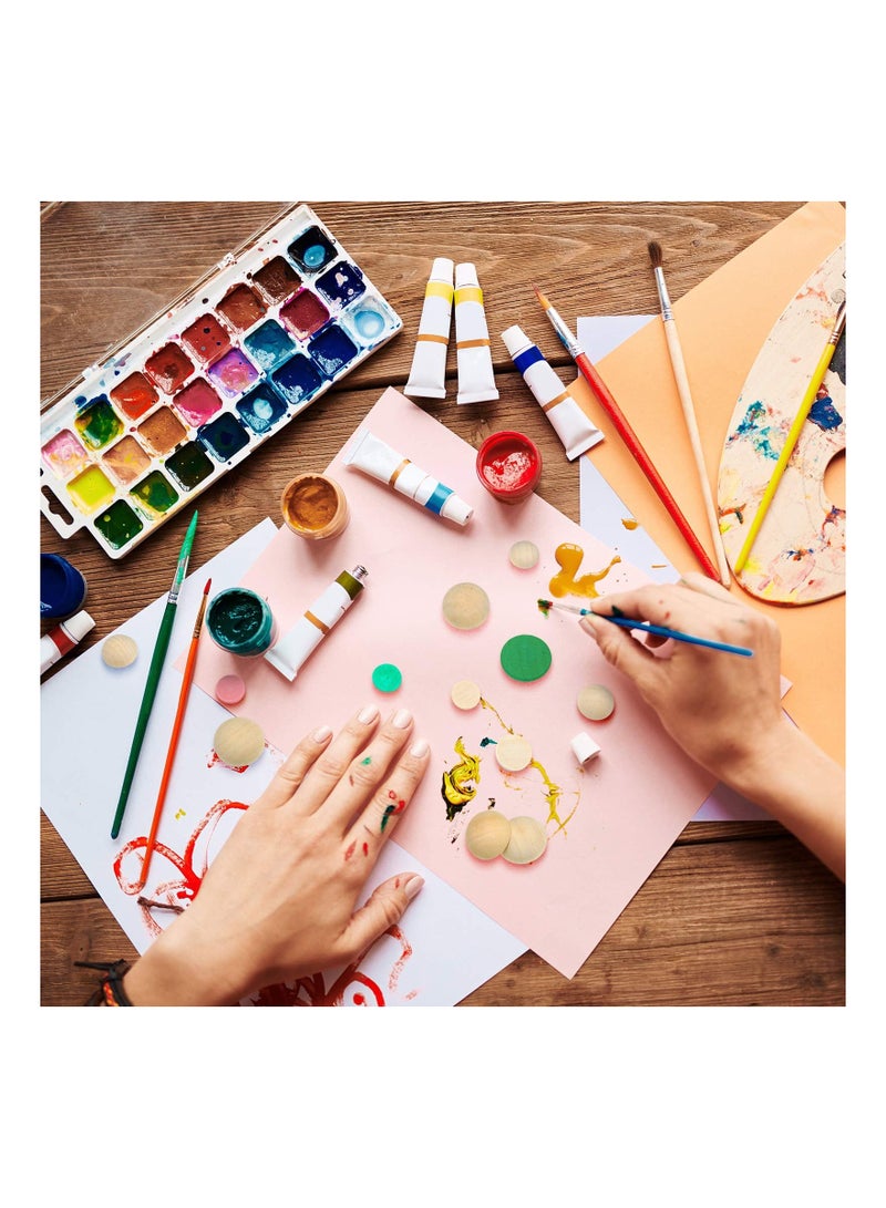 NIBEMINENT 300 Pieces Natural Half Wooden Balls, Crafts Balls for Paint DIY Home Decor Projects Arts, Unfinished Wood Mini Hemisphere Kids 6 Sizes - Image 2