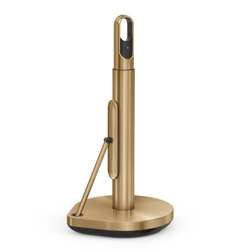 simplehuman Standing Paper Towel Holder with Spray Pump, Brass Stainless Steel, Gold - Image 3