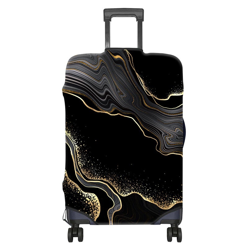 BHAHB Luggage Suitcase Cover Protector Luggage Elastic Washable Baggage Covers Cute Aesthetic for Unisex Women Girls Travel Trip S1921 inchBlack Marble - Image 2
