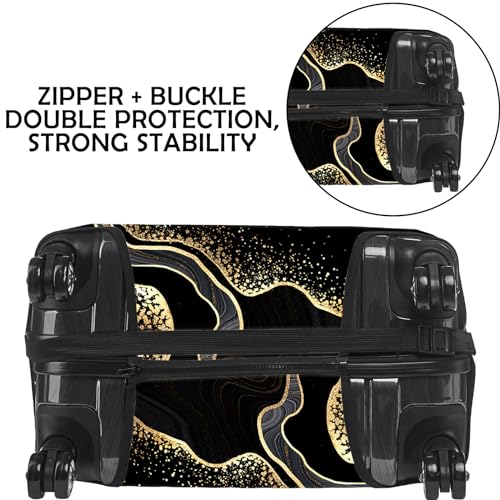 BHAHB Luggage Suitcase Cover Protector Luggage Elastic Washable Baggage Covers Cute Aesthetic for Unisex Women Girls Travel Trip S1921 inchBlack Marble - Image 3