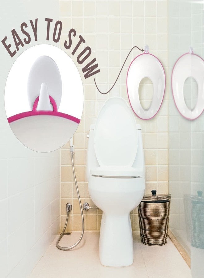 NAREVAL Baby Potty Training Seat for Kids 0-5 Years, Non-Slip Toddler Toilet Seat with Splash Guard, Portable & Universal Fit for Round & Oval Western Toilets, Blue (Pink) - Image 5