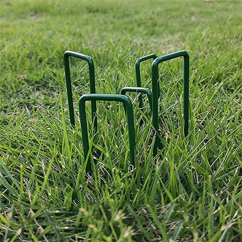 CUNQN Garden Stakes Ground Staples Landscape Securing Anchor Pegs Gardening Pins Spikes for Lawn Farm Weed Barrier Grass Fabric 10 PCS - Image 5