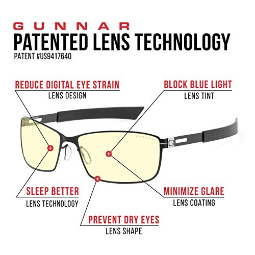GUNNAR - Premium Gaming and Computer Glasses - Blocks 65% Blue Light - Vayper, Onyx, Amber Tint - Image 5