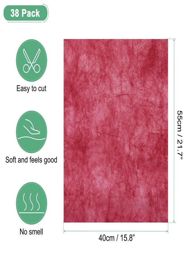 M METERXITY 38-Sheet Korean Cotton Wrapping Flower Paper, 21.7x15.7 Inch/ 55x40cm Waterproof Floral Wrapping Cotton Paper for Bouquets/Gift Packaging [Red] - Image 3