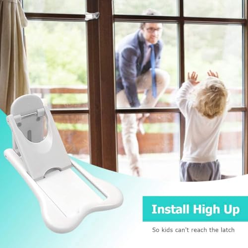 SIYANSHU Sliding Door Locks for Toddler Proofing, Child Safety Locks, 3M Strong Adhesive Sliding Door Child Lock for Stop Toddlers and Pets Opening Sliding, Suitable for Door Patio Closet Shower Shutter (White, Pack Of-4) - Image 4