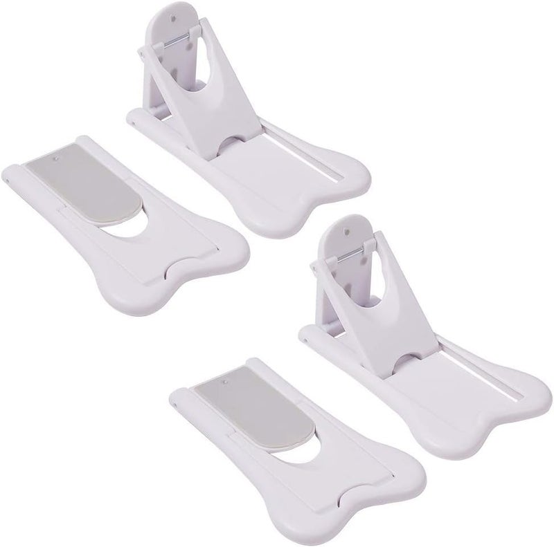 SIYANSHU Sliding Door Locks for Toddler Proofing, Child Safety Locks, 3M Strong Adhesive Sliding Door Child Lock for Stop Toddlers and Pets Opening Sliding, Suitable for Door Patio Closet Shower Shutter (White, Pack Of-4) - Image 1