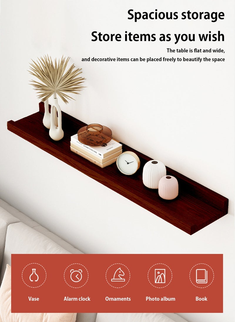 لوبيتيز رفوف عائمة للجدار ، رفوف الجدار لتخزين الديكور مجموعة من 2 ، رف خشبي مثبت على الجدار لغرفة النوم ، غرفة المعيشة ، الحمام ، المطبخ ، رف الصورة ، البني - Image 4