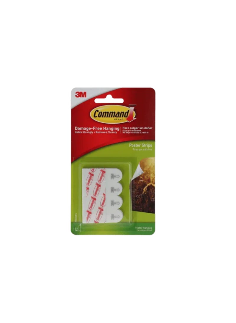 Command 12-Piece Damage-Free Hanging Poster Strips White