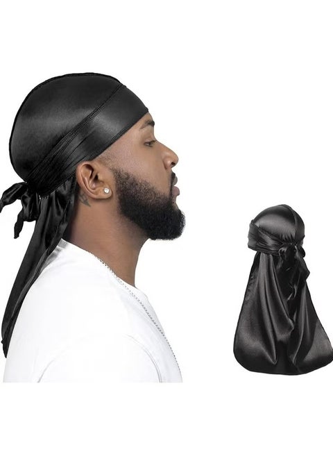 1Pc Silky Durag Pack for Men Women Waves, Premium Satin Deluxe Du-rag