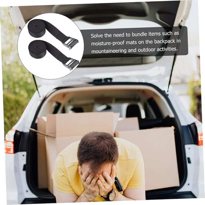 2Pcs Adjustable Truck Lashing Straps with Ratchet Buckle for Car Trailer Use - Image 3