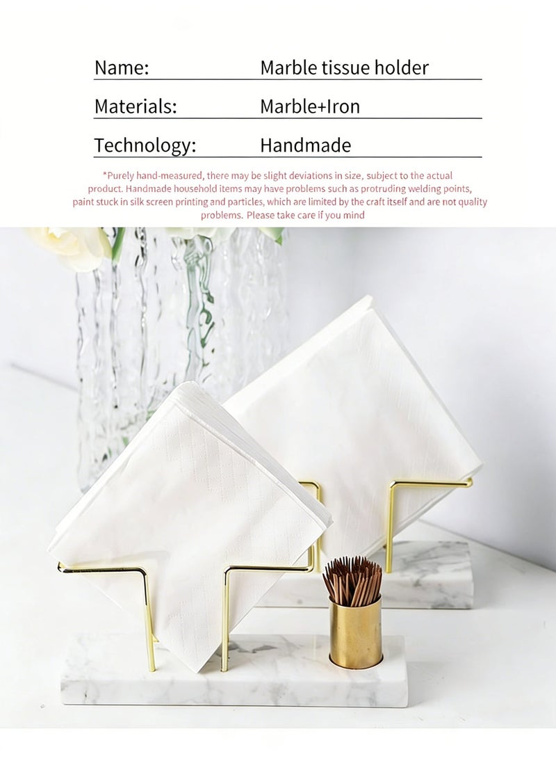 أوليس فيرس  【اختيار تجاري】حامل مناديل رخامي فاخر على الطراز الاسكندنافي · منظف طاولات فاخر للمقاهي/الفنادق/المطاعم · تصميم متين وثابت - Image 3