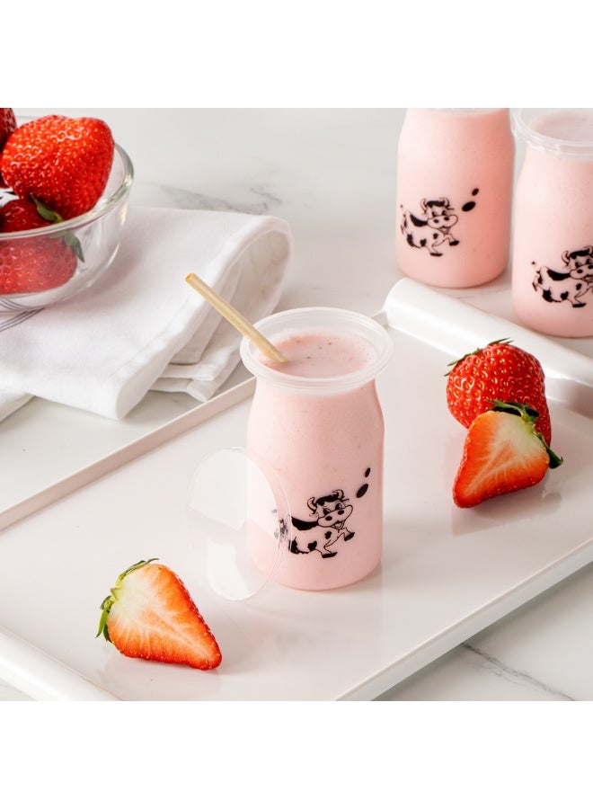 Restaurantware 5 Ounce Yogurt Jars, 100 Disposable Pudding Containers - Cow Print, Pop-Off Lids Included, Clear Plastic Chia Pudding Jars, For Snacks, Spices, And Desserts  - Image 5