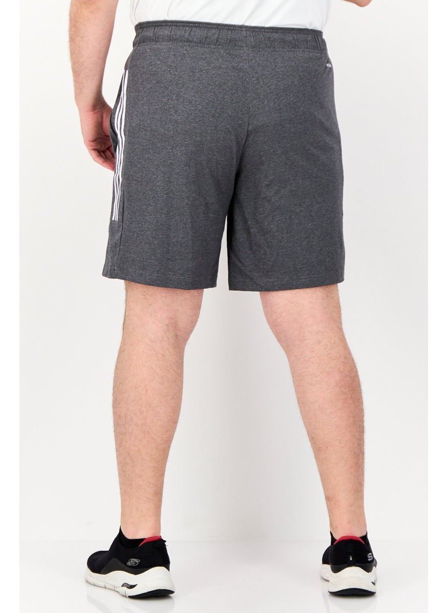 Adidas Men Sportswear Fit Brand Logo Training Shorts, Dark Grey Heather  - Image 4