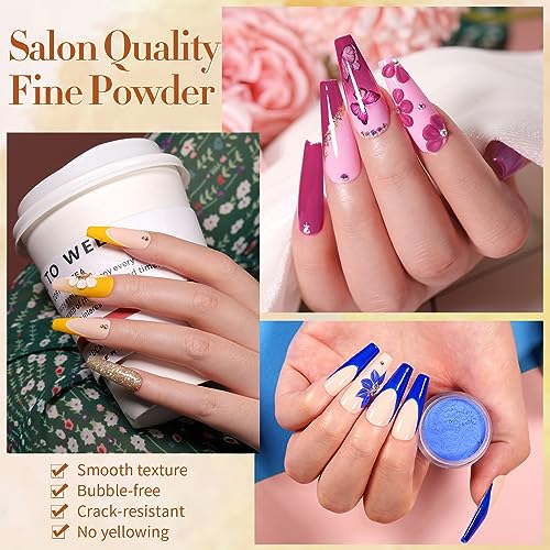 BORN PRETTY Acrylic Powder Set 36 Colors Fall Winter Acrylic Nail Powder Red Purple Green Blue Professional Polymer 3D Nail Art Kit for French Extension Carving Gift Set - Image 5