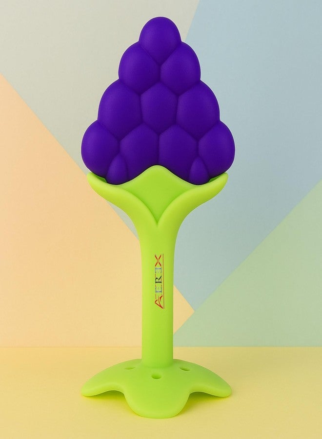 AEREX Grapes Fruit Shape Baby Teether | Soft Silicone BPA Free Natural Organic Nipple Teether for Newborn Infant, Babies | Teething Toys for Babies | Silicone Soothing Teether (Grapes) - Image 1