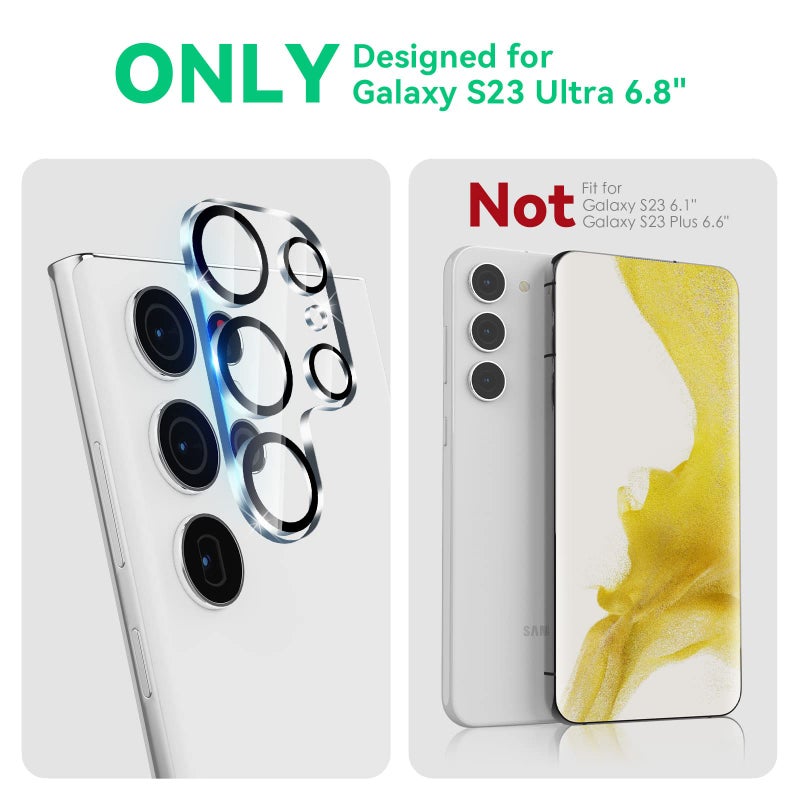 CloudValley [4 Pack Camera Lens Protector for Samsung Galaxy S23 Ultra 6.8in 5G, 9H Ultra Thin Tempered Glass Cover Anti-Scratch & Case Friendly [Not Affect Flash & Night Shot], Night Circle - Image 4
