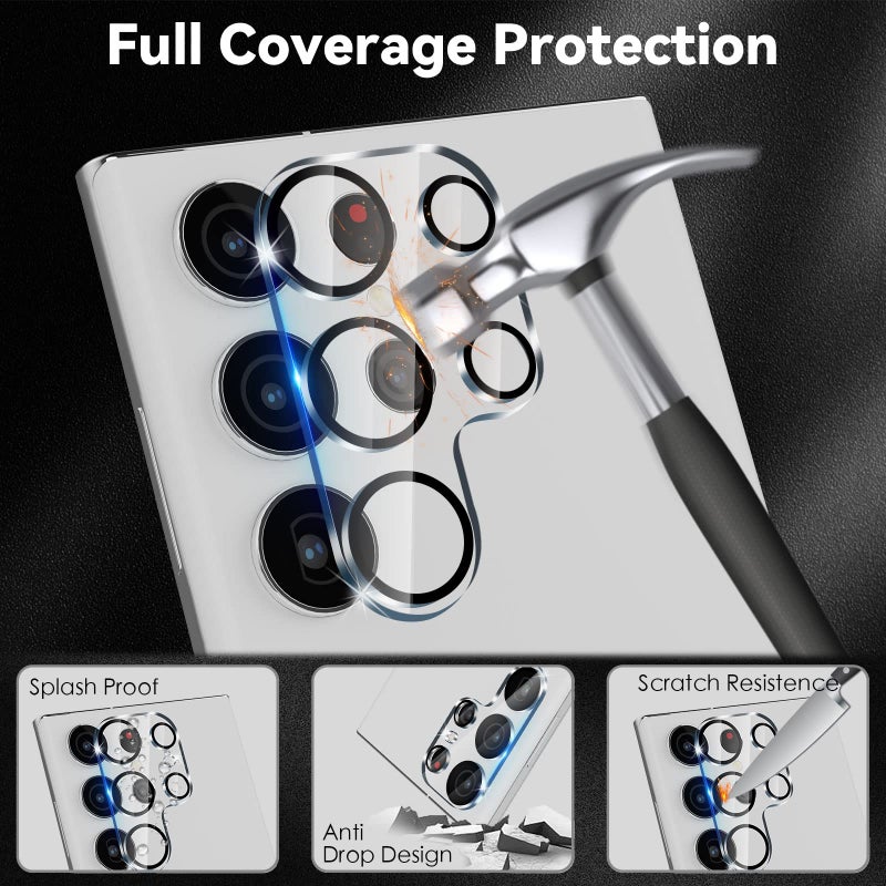 CloudValley [4 Pack Camera Lens Protector for Samsung Galaxy S23 Ultra 6.8in 5G, 9H Ultra Thin Tempered Glass Cover Anti-Scratch & Case Friendly [Not Affect Flash & Night Shot], Night Circle - Image 2