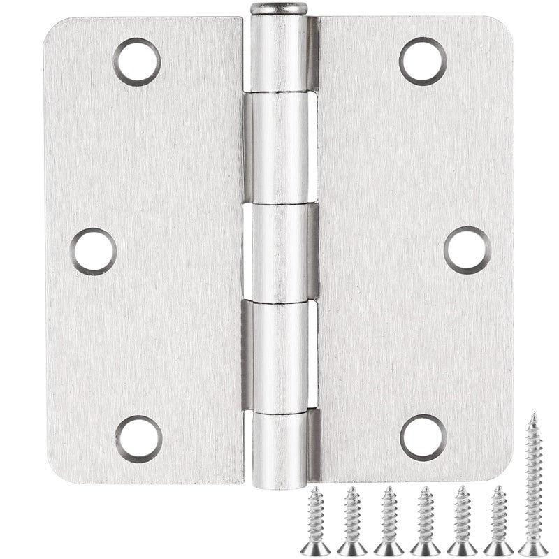 Brushed Nickel Door Hinges 35 Inch 14 Radius 30 Pack 3 12 Interior Door Hinge for Doors Wooden Silver Residential Standard Bedroom Indoor Inside Door Hinges Office Laundry Storage Room Hardware